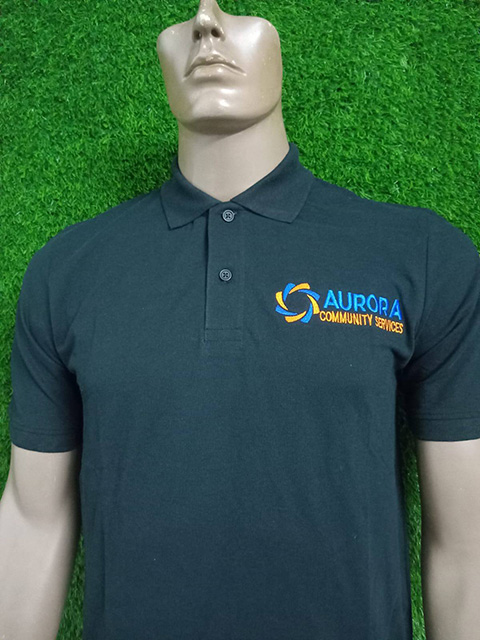 Aurora Community Services Polo – Front Detail