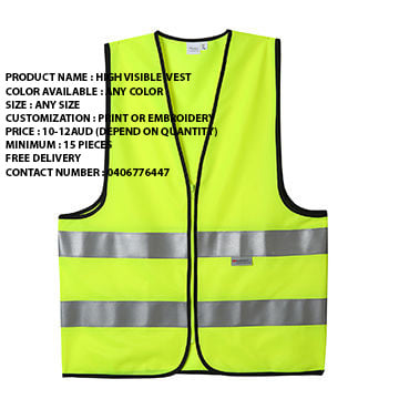 High Visible Vest – $10-12 AUD