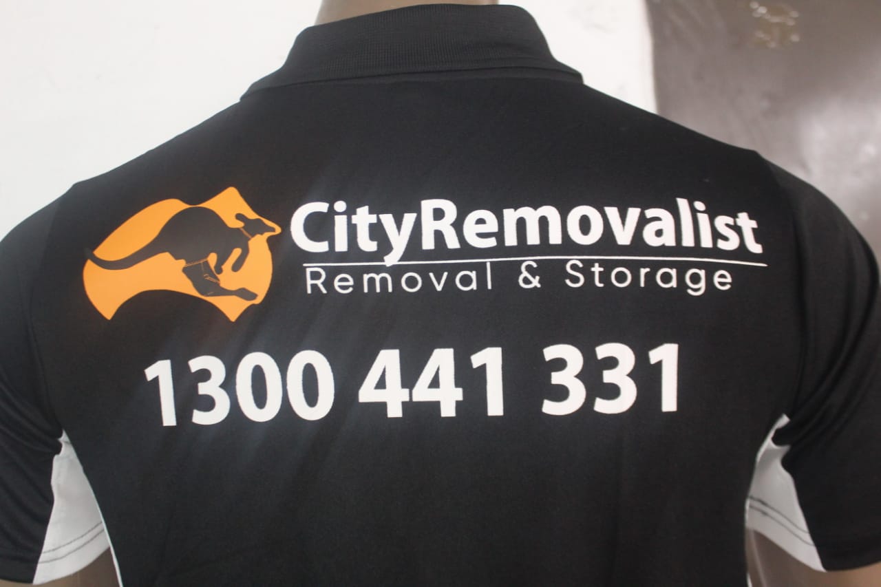 City Removalist Polo – Back Logo Close-up