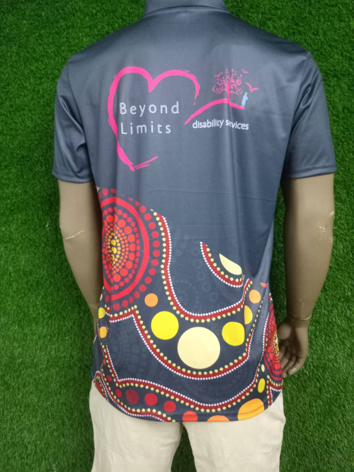 Beyond Limits Disability Services Indigenous Theme Custom Polo Shirt